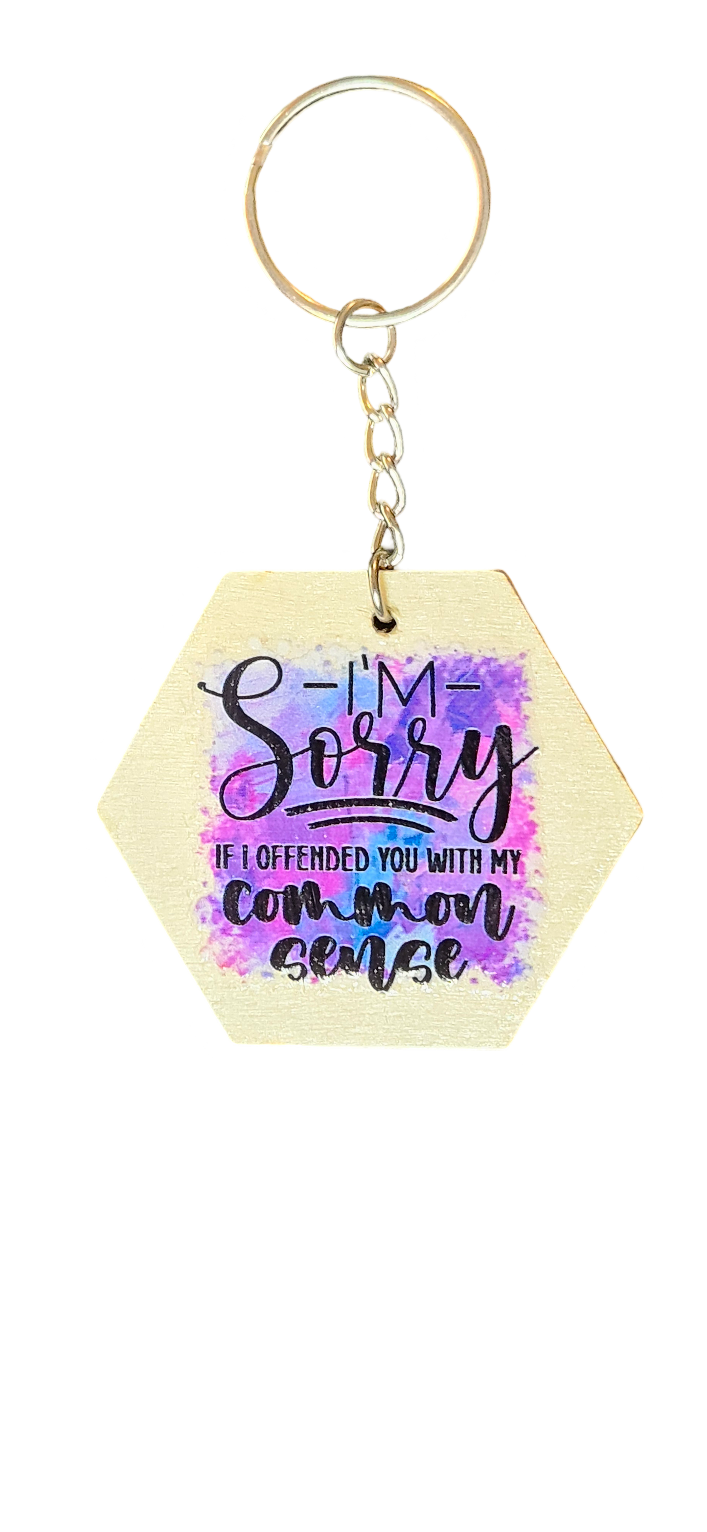 Bold Humor Keychain – "Common Sense Apology"
