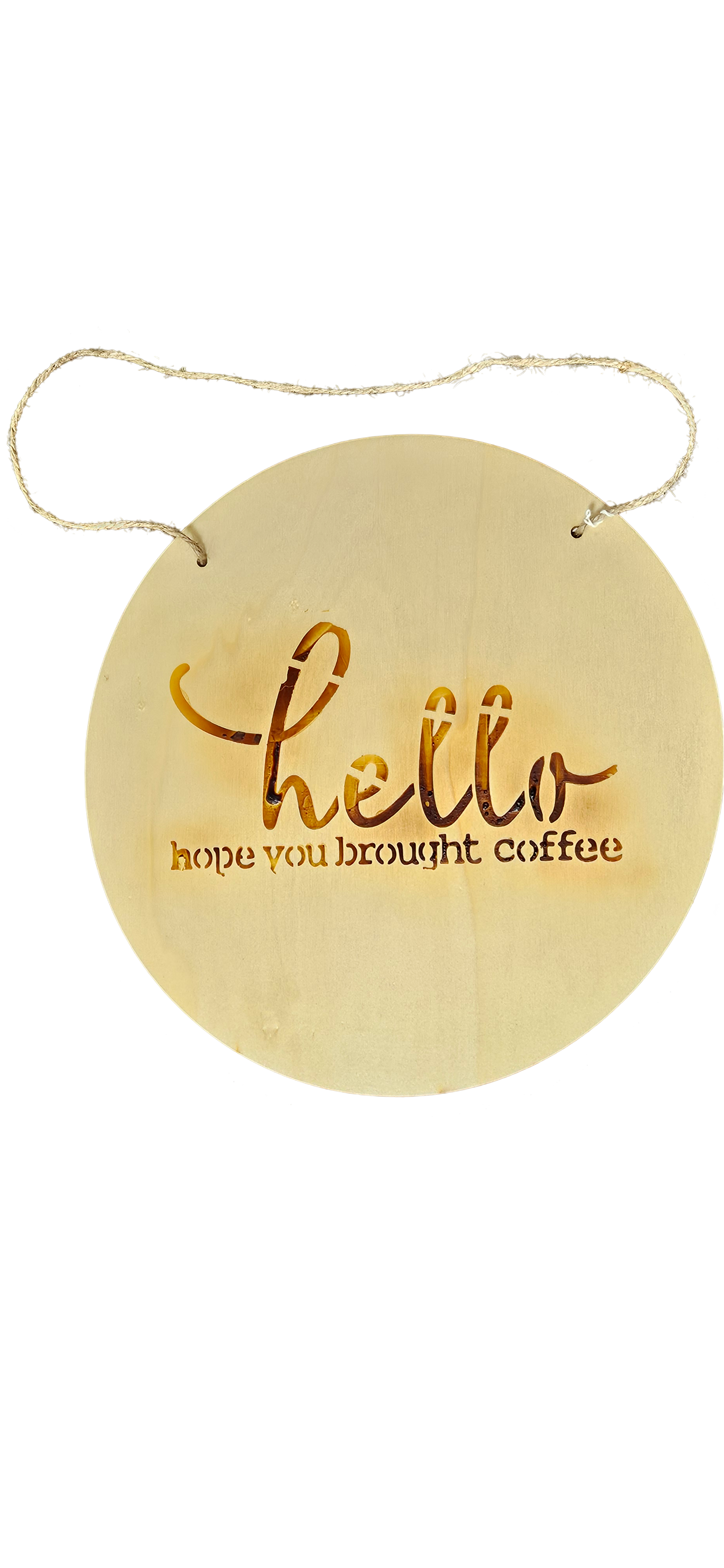 Lover Wooden Sign – "Hello, Coffee Required"