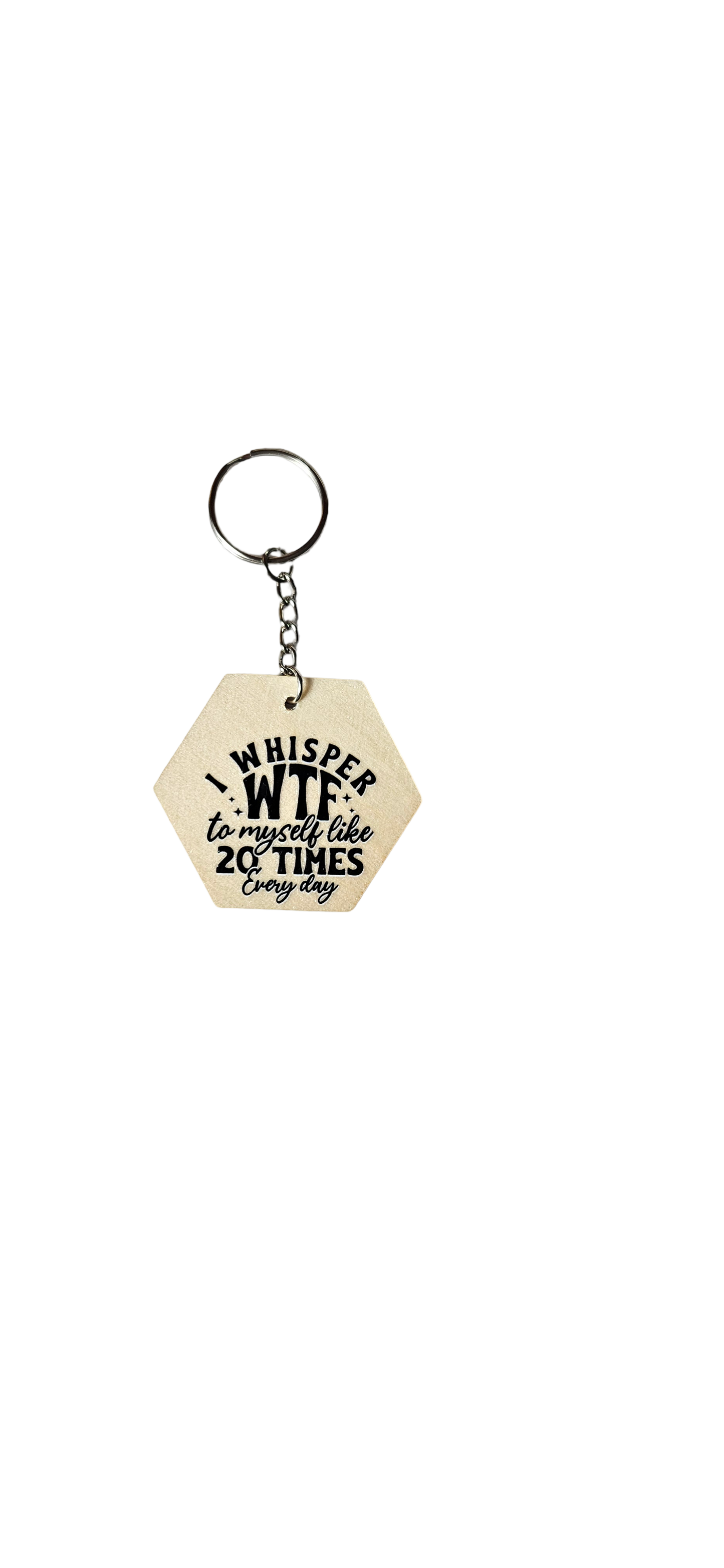 Relatable Humor Keychain – "Daily WTF Whisper"