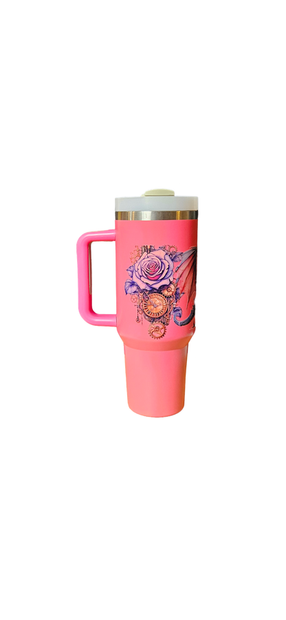 Steampunk Dragon Hot Pink Tumbler