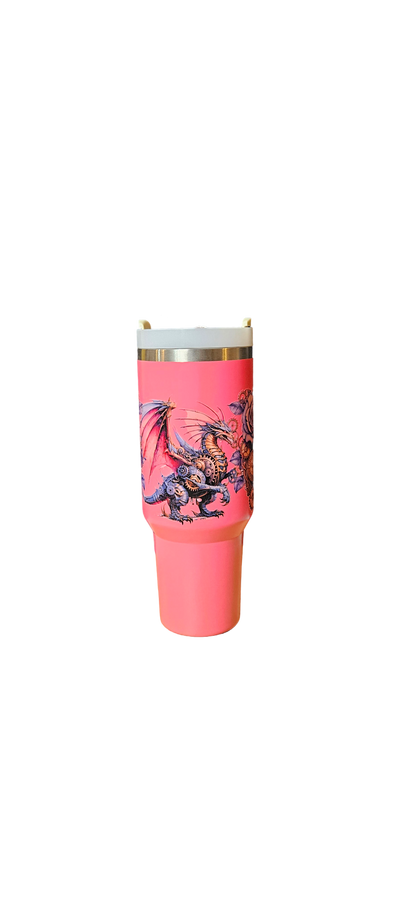 Steampunk Dragon Hot Pink Tumbler