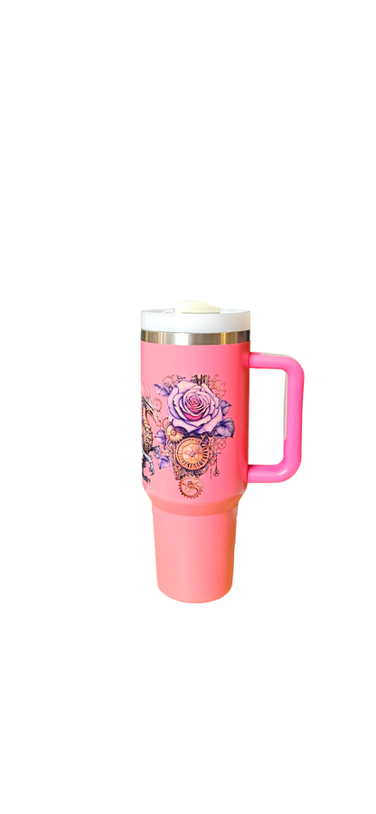 Steampunk Dragon Hot Pink Tumbler