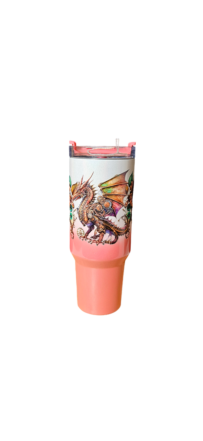 Enchanted Steampunk Dragon Tumbler - 40oz Insulated Drinkware