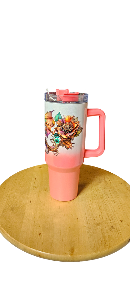 Enchanted Steampunk Dragon Tumbler - 40oz Insulated Drinkware