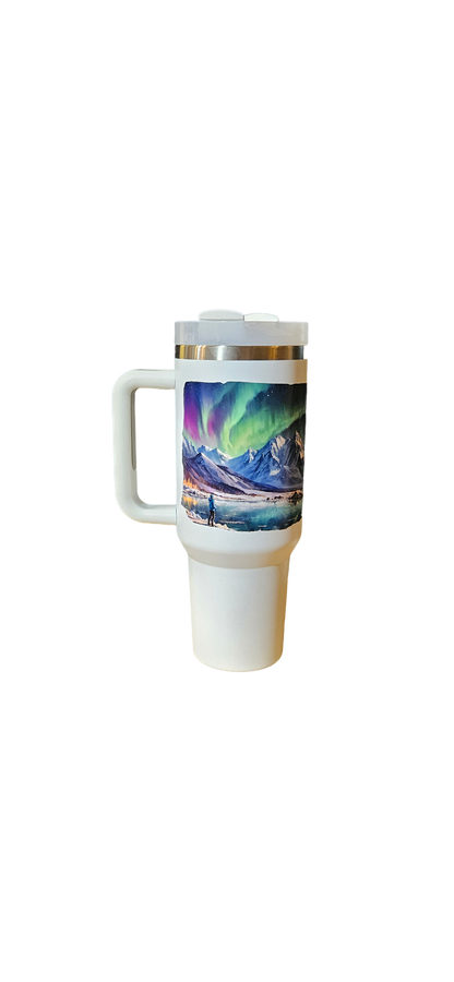 Aurora Borealis Mountain Insulated 40oz Tumbler