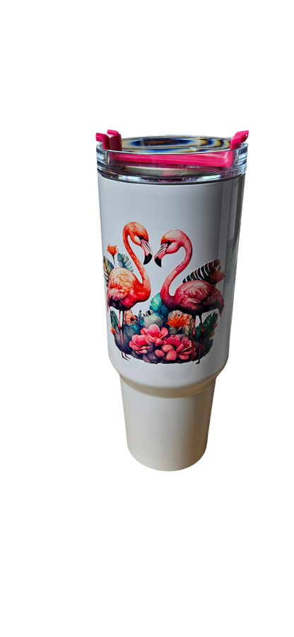 Tropical Flamingo Paradise 40oz Tumbler