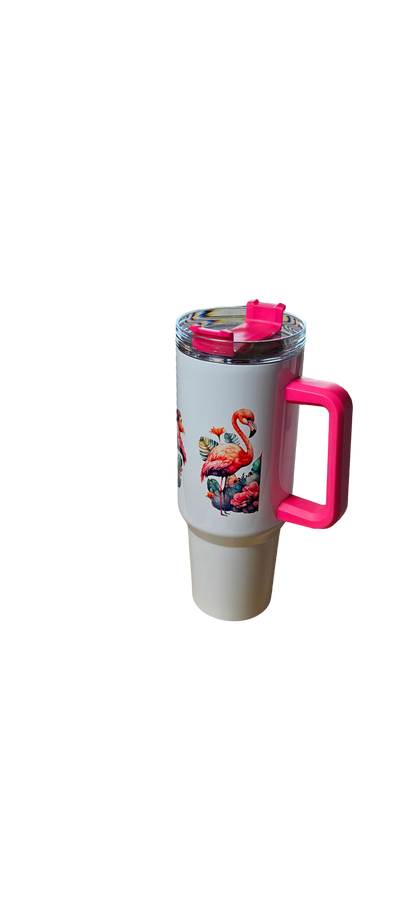 Tropical Flamingo Paradise 40oz Tumbler