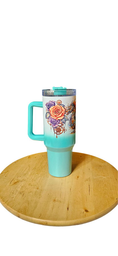 Majestic Steampunk Dragon Insulated 40oz Tumbler