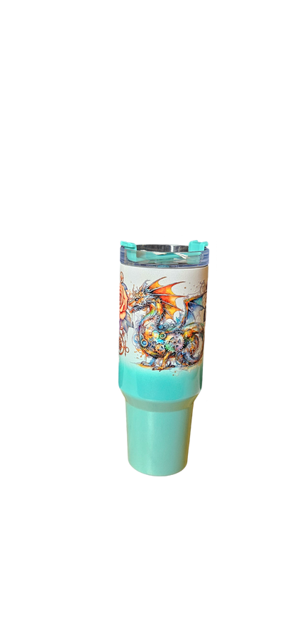 Majestic Steampunk Dragon Insulated 40oz Tumbler